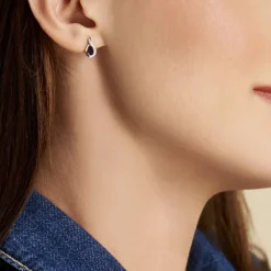 Histoire d'Or Boucles D'oreilles Puces Or Jaune Angelika Saphir