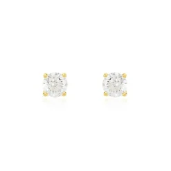 Histoire d'Or Boucles D'oreilles Puces Or Jaune Aphrodite Diamants