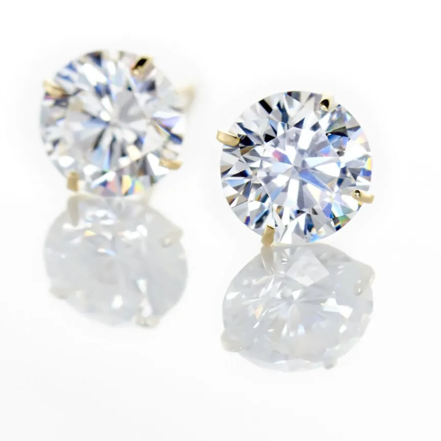 Boucles D'oreilles Puces Or Jaune Katherina Oxyde De Zirconium-Histoire d'Or Hot