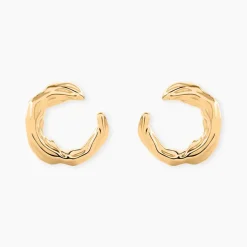 Boucles D'Oreilles Puces Orée Plaque Or Jaune-Histoire d'Or Best