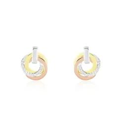 Boucles D'oreilles Puces Or Tricolore Vanadissa Diamants-Histoire d'Or Sale