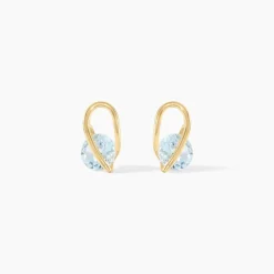 Histoire d'Or Boucles D'oreilles Puces Or Jaune Berecyntia Topaze