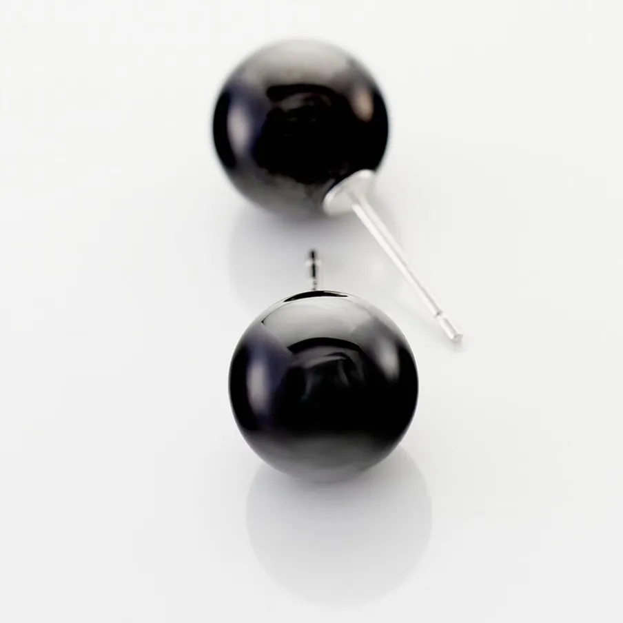 Histoire d'Or Boucles D'oreilles Puces Orbe Argent Blanc Céramique