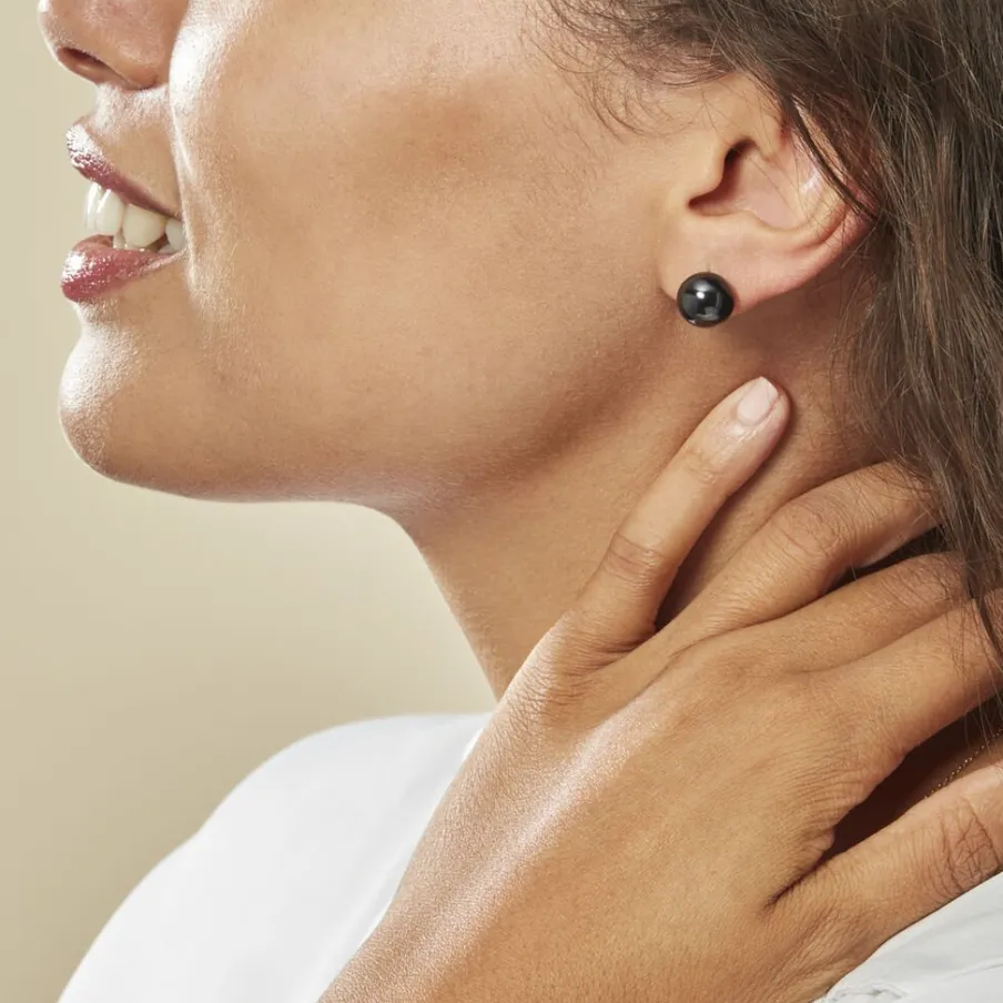 Histoire d'Or Boucles D'oreilles Puces Orbe Argent Blanc Céramique