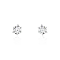 Boucles D'oreilles Puces Petrine Argent Blanc Oxyde De Zirconium-Histoire d'Or Clearance