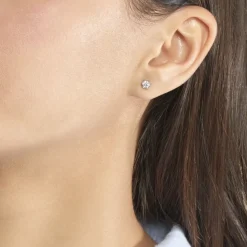 Boucles D'oreilles Puces Petrine Argent Blanc Oxyde De Zirconium-Histoire d'Or Clearance