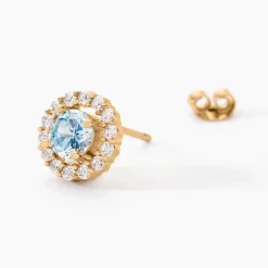 Boucles D'oreilles Puces Plaqué Or Radbod Pierres Artificielles Oxydes-Histoire d'Or Outlet