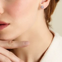 Histoire d'Or Boucles D'oreilles Puces Parad'eyes Argent Blanc