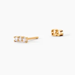 Boucles D'oreilles Puces Plaqué Or Jaune Alodia Oxydes De Zirconium-Histoire d'Or Best