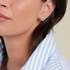 Boucles D'oreilles Puces Piety Or Jaune Perle De Culture Oxyde-Histoire d'Or Best