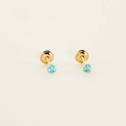 Histoire d'Or Boucles D'oreilles Puces Pepita Or Jaune Oxyde De Zirconium