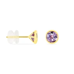 Histoire d'Or Boucles D'oreilles Puces Parmeclos Or Jaune Amethyste