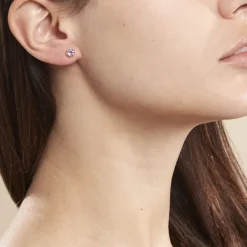 Histoire d'Or Boucles D'oreilles Puces Parmeclos Or Jaune Amethyste