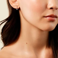 Histoire d'Or Boucles D'Oreilles Puces Porfirio Or Jaune Saphir Diamant