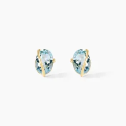 Histoire d'Or Boucles D'oreilles Puces Prudencia Or Jaune Topaze