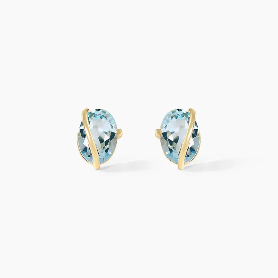 Histoire d'Or Boucles D'oreilles Puces Prudencia Or Jaune Topaze