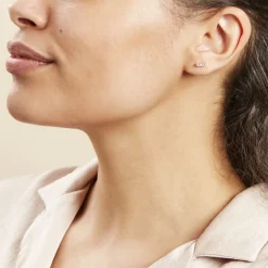 Histoire d'Or Boucles D'oreilles Puces Plaqué Or Jaune Alodia Oxyde De Zirconium