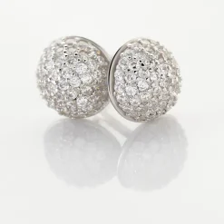 Boucles D'oreilles Puces Perta Argent Blanc Oxyde De Zirconium-Histoire d'Or Best