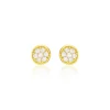 Boucles D'oreilles Puces Pastille Serti Clos Or Jaune Oxyde-Histoire d'Or Discount