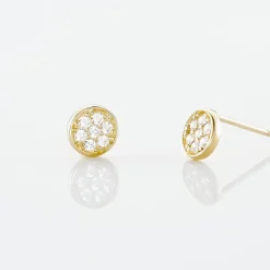 Boucles D'oreilles Puces Pastille Serti Clos Or Jaune Oxyde-Histoire d'Or Discount