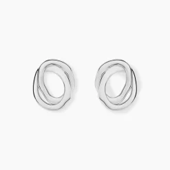 Boucles D'Oreilles Puces Paros Argent Blanc-Histoire d'Or New