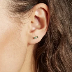 Histoire d'Or Boucles D'oreilles Puces Plaqué Or Jaune Alodia Spnielles