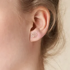 Histoire d'Or Boucles D'oreilles Puces Rosita Argent Rose
