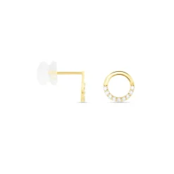Histoire d'Or Boucles D'oreilles Puces Rimya Or Jaune Oxyde De Zirconium