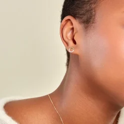 Histoire d'Or Boucles D'oreilles Puces Rimya Or Jaune Oxyde De Zirconium