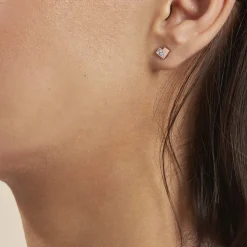 Histoire d'Or Boucles D'oreilles Puces Rossana Argent Rose Pierre De Synthese