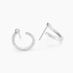 Histoire d'Or Boucles D'oreilles Puces Raffaela Argent Blanc Oxyde De Zirconium