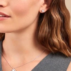 Boucles D'oreilles Puces Rhoda Argent Blanc Perle De Culture Oxyde-Histoire d'Or Sale