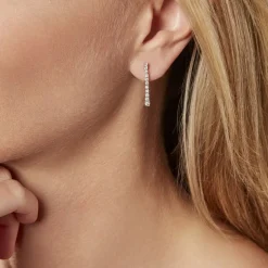 Histoire d'Or Boucles D'oreilles Puces Riviera Or Blanc Diamant