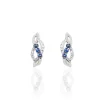Histoire d'Or Boucles D'oreilles Puces Rosalyne Or Blanc Saphir Et Diamant