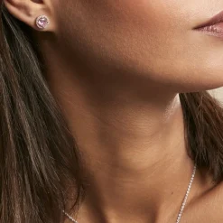 Histoire d'Or Boucles D'oreilles Puces Rio Argent Rose Oxyde