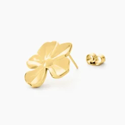 Boucles D'oreilles Puces Rahima Acier Jaune-Histoire d'Or Hot