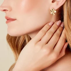 Boucles D'oreilles Puces Rahima Acier Jaune-Histoire d'Or Hot