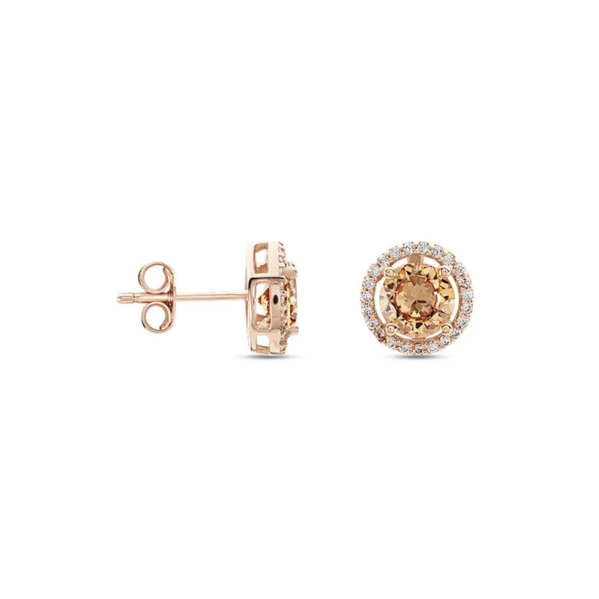 Boucles D'oreilles Puces Rio Argent Rose Oxyde-Histoire d'Or Online