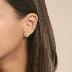 Boucles D'oreilles Puces Rio Argent Rose Oxyde-Histoire d'Or Online