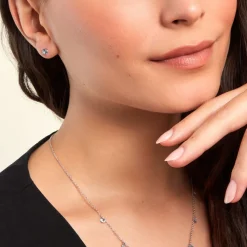 Histoire d'Or Boucles D'oreilles Puces Rio Argent Blanc Oxyde