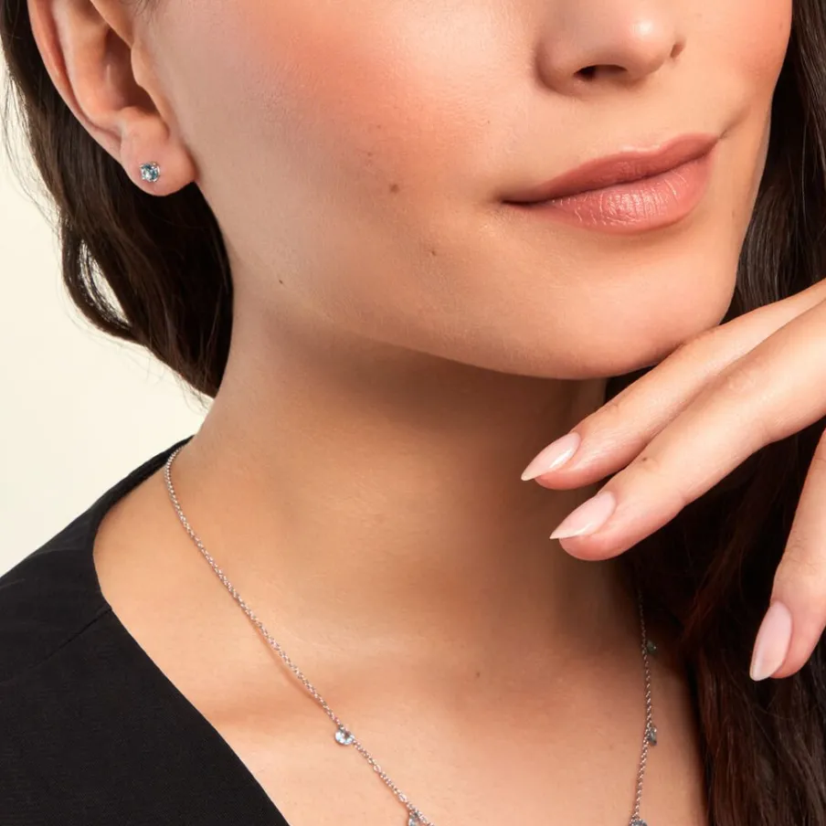 Histoire d'Or Boucles D'oreilles Puces Rio Argent Blanc Oxyde