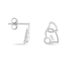 Boucles D'oreilles Puces Roma Argent Blanc Oxyde De Zirconium-Histoire d'Or Clearance