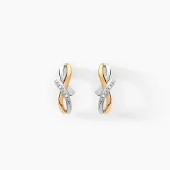 Boucles D'oreilles Puces Soukayna Or Bicolore Diamant-Histoire d'Or Sale