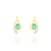 Histoire d'Or Boucles D'oreilles Puces Sagesse Or Jaune Emeraude Et Diamant