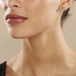 Histoire d'Or Boucles D'oreilles Puces Sagesse Or Jaune Emeraude Et Diamant