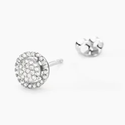 Histoire d'Or Boucles D'oreilles Puces Soleil D'hiver Or Blanc Diamant
