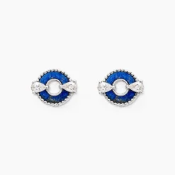 Boucles D'oreilles Puces Serafine Argent Lapis Lazuli Oxyde-Histoire d'Or Sale
