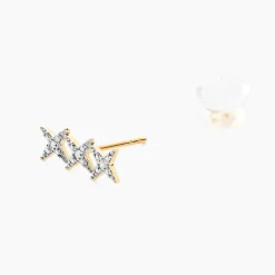 Histoire d'Or Boucles D'oreilles Puces Starlight Or Jaune Diamant