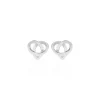 Histoire d'Or Boucles D'oreilles Puces Shainy Argent Blanc