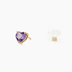 Boucles D'oreilles Puces Salona Or Jaune Amethyste Violet-Histoire d'Or Outlet